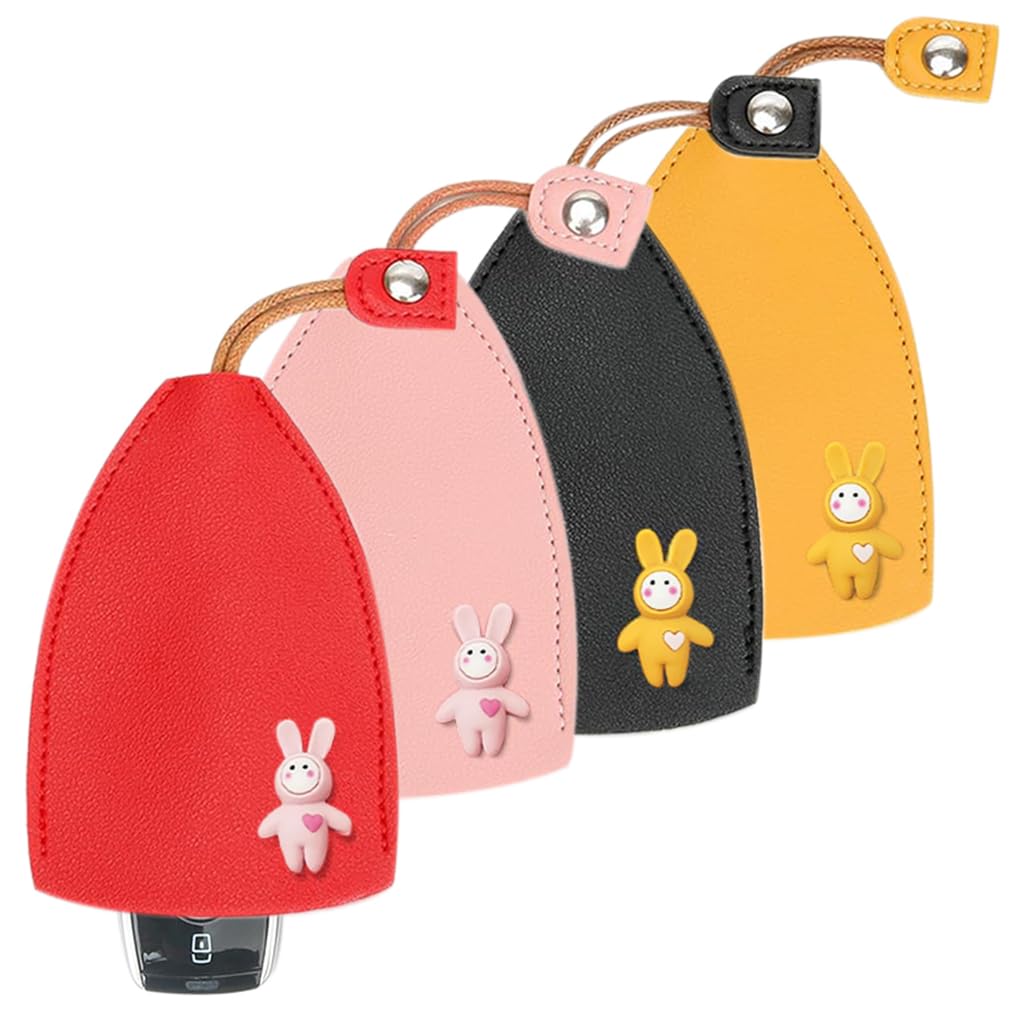 PALAY 4 PCS Car Key Case, Cute Key Case Holder, PU Leather Key Pouch Large Capacity Pull Out Car Keychain Bag Sleeve PALAY 4 PCS Car Key Case, Cute Key Case Holder, PU Leather Key Pouch Large Capacity Pull Out Car Keychain Bag Sleeve